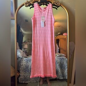 So Me Pink and White Striped knit Dress